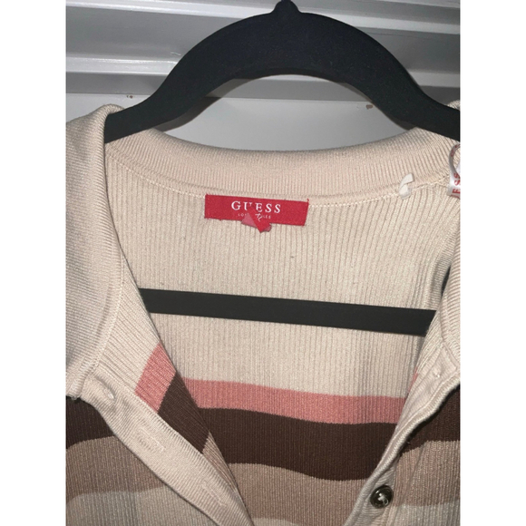 Guess Striped Sweater Dress XL Beige - Picture 5 of 9
